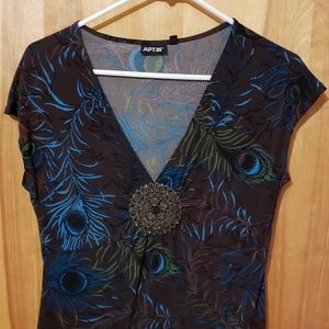 Peacock print blouse